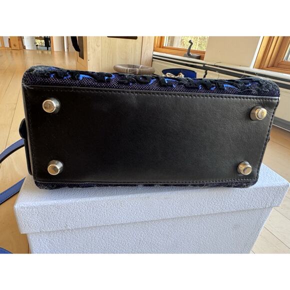 Christian Dior Lily Bowling Bag Mini Oblique Velvet & Canvas Gold Hardware W COA - Picture 6 of 7